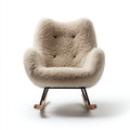 Sedia a dondolo in tessuto 83x86x92 cm - Beige - Stile moderno per soggiorno