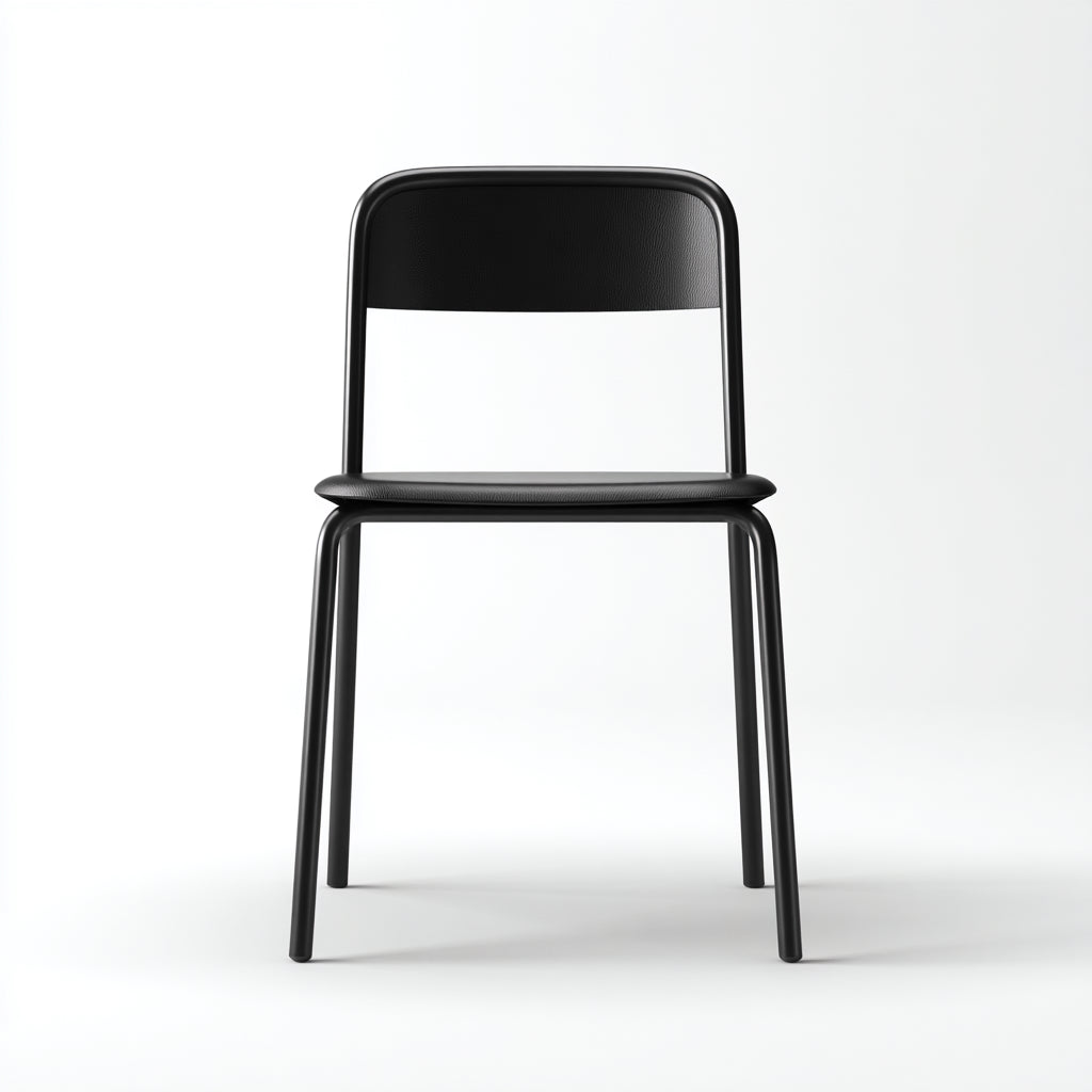 Sedia da pranzo in metallo con seduta 45x48x80 cm - nero - adatta per sala da pranzo - design moderno