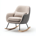 Sedia a dondolo in tessuto 78x85x92 cm - Beige - Grigio - Stile moderno per soggiorno