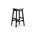Sgabello da bar in legno massello 38x38x75 cm - colore nero e beige chiaro - design moderno per ristorante