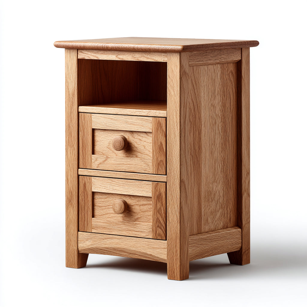 Comodino in legno massello 45x35x60 cm - marrone - stile classico adatto alla camera da letto con spazio contenitivo