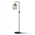 Lampada da terra in metallo e vetro 35x35x160 cm - nero - illuminazione per soggiorno - design moderno