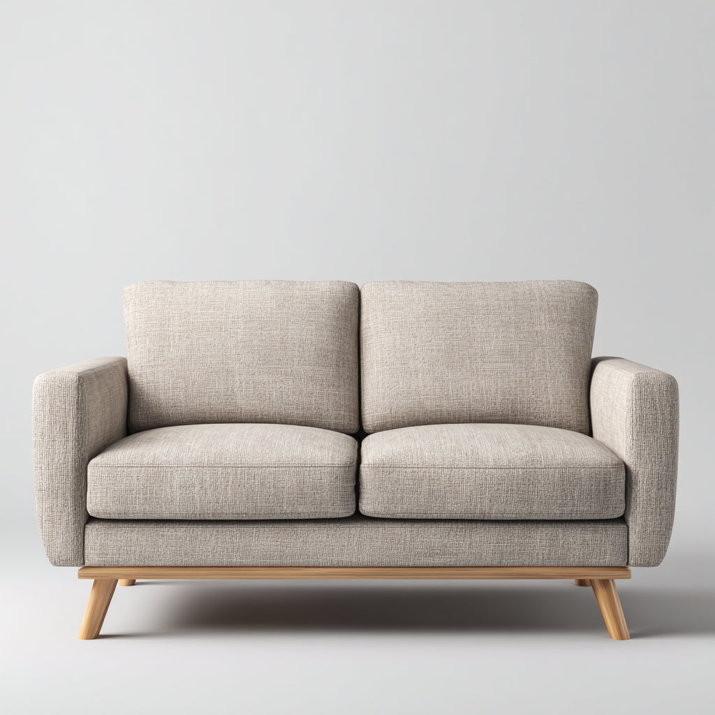 Divano lineare imbottito in tessuto 180x90x84 cm - beige - design moderno per soggiorno