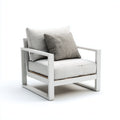 Poltrona da giardino metallo con seduta imbottita 74x76x78 cm - bianco - stile moderno per esterni