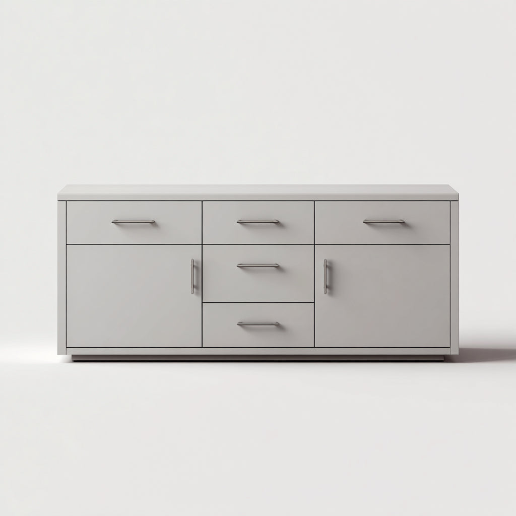 Credenza in legno 180x45x75 cm - grigio chiaro - design moderno per sala da pranzo