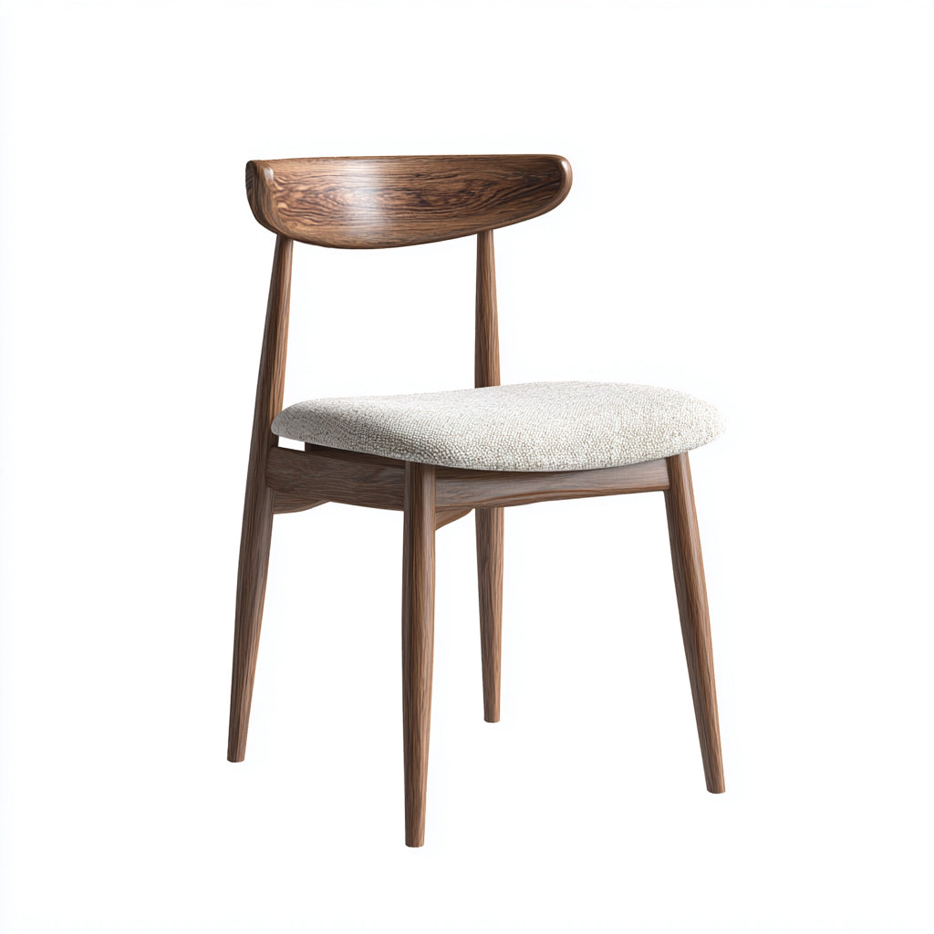 Sedia da pranzo in legno e tessuto imbottito 47x53x79 cm - marrone scuro - design moderno per sala da pranzo