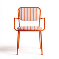 Poltrona da giardino metallo con seduta imbottita 56x58x82 cm - arancione - stile moderno per esterni