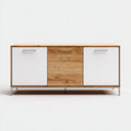 Credenza in legno 180x45x75 cm - bianco - marrone chiaro - design moderno per sala da pranzo