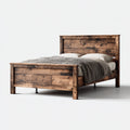 Letto matrimoniale in legno massello 200x180x120 cm - marrone - stile rustico per camera da letto