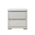 Comodino per camera da letto in legno con 2 cassetti 48x38x52 cm - bianco - stile moderno