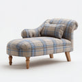 Chaise longue imbottita in tessuto 165x70x82 cm - beige-blu - design classico per soggiorno