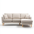 Divano angolare in tessuto 270x165x84 cm - Beige - Stile moderno per soggiorno