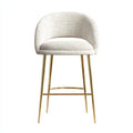 Sgabello da bar in tessuto e metallo 48x50x96 cm - bianco - design moderno per ristorante