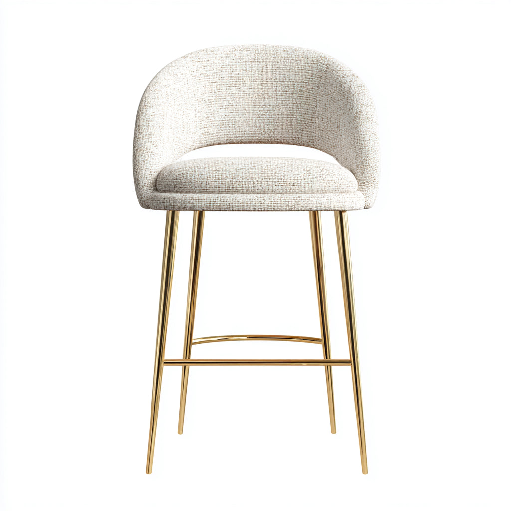 Sgabello da bar in tessuto e metallo 48x50x96 cm - bianco - design moderno per ristorante