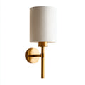 Applique in metallo e tessuto 18x18x42 cm - ottone - design classico moderno per illuminazione da parete interna