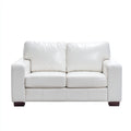 Divano lineare imbottito in pelle 180x92x86 cm - bianco - design moderno per soggiorno