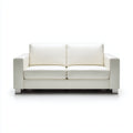 Divano lineare imbottito in pelle 178x90x85 cm - bianco - design essenziale per soggiorno