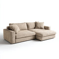 Divano angolare in tessuto 275x165x84 cm - Marrone chiaro - Stile moderno per soggiorno