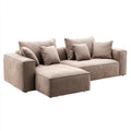 Divano angolare in tessuto 275x160x84 cm - Marrone chiaro - Stile moderno per soggiorno