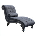 Chaise longue imbottita in tessuto 166x70x80 cm - grigio scuro - stile classico per soggiorno
