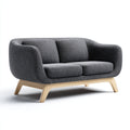 Divano lineare imbottito in tessuto 176x88x82 cm - grigio - design contemporaneo per soggiorno