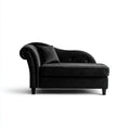 Chaise longue imbottita in velluto 168x74x80 cm - nero - design elegante per soggiorno