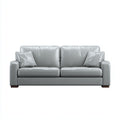 Divano lineare imbottito in pelle 192x92x86 cm - grigio - design contemporaneo per soggiorno