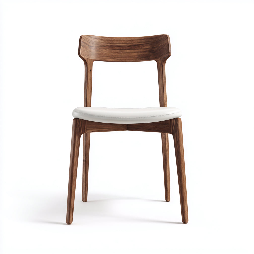 Sedia da pranzo in legno massello con seduta imbottita 50x48x78 cm - marrone bianco - adatta per sala da pranzo - design moderno