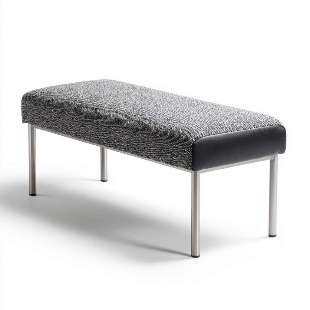 Panca per letto imbottita in tessuto 120x40x45 cm - grigio scuro - nero - stile moderno adatta alla camera da letto