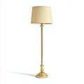Lampada da terra in metallo e tessuto 40x40x150 cm - oro - crema - illuminazione per soggiorno - design classico