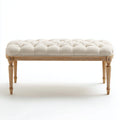 Panca per letto imbottita in tessuto 120x42x48 cm - beige chiaro - stile classico adatta alla camera da letto