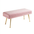 Panca per letto imbottita in tessuto bouclé 120x40x45 cm - rosa chiaro - stile moderno adatta alla camera da letto