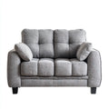 Divano lineare imbottito in tessuto 162x90x88 cm - grigio - design confortevole per soggiorno