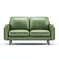 Divano lineare imbottito in pelle 178x88x85 cm - verde - design moderno per soggiorno