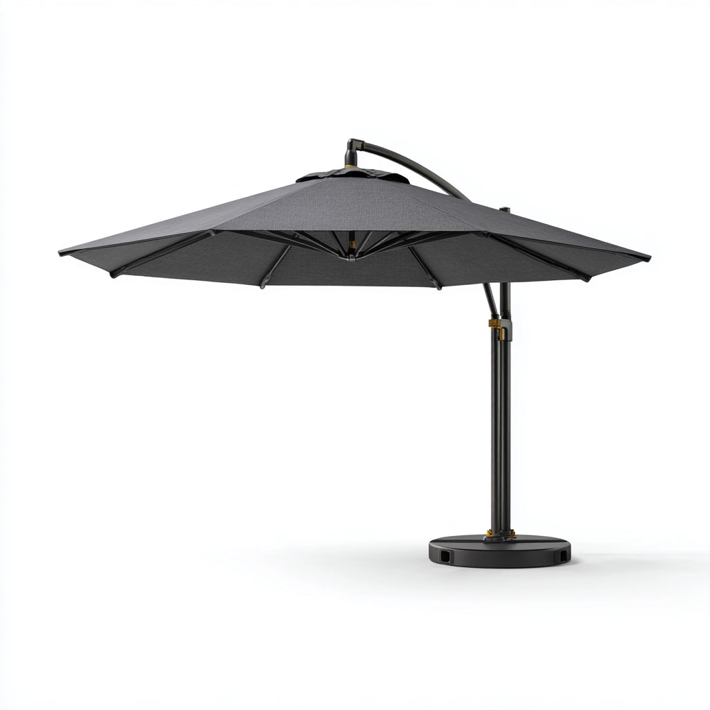 Ombrelloni da giardino a braccio laterale in metallo e poliestere 300x300x250 cm - grigio scuro - stile moderno adatto per esterni