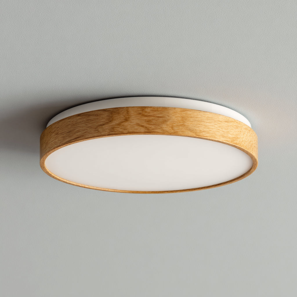 Lampada da soffitto in legno 38x38x9 cm - marrone - bianco - illuminazione per soggiorno - design naturale