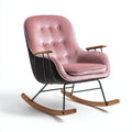 Sedia a dondolo in tessuto 83x87x94 cm - Rosa - Stile moderno per soggiorno