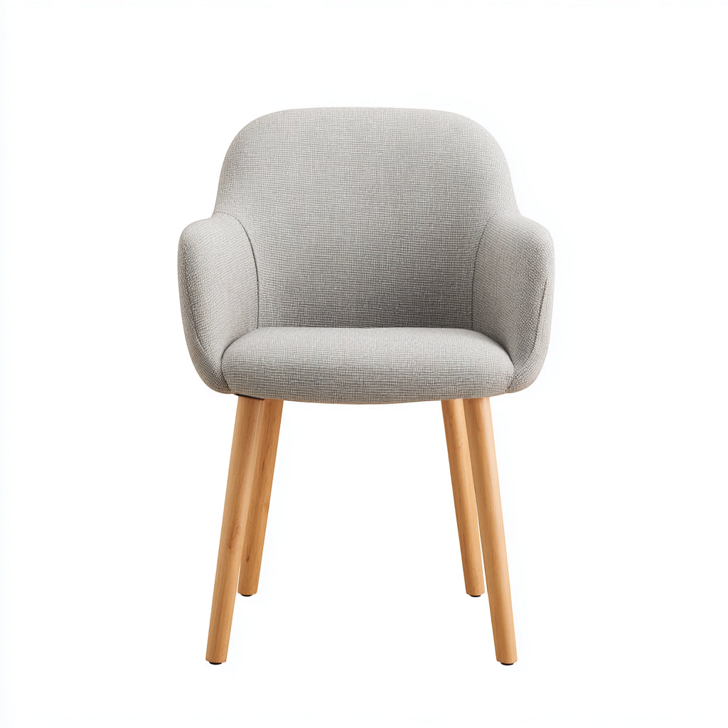 Sedia da pranzo imbottita in tessuto e legno 58x60x78 cm - grigio chiaro - design moderno per sala da pranzo