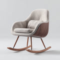 Sedia a dondolo in tessuto 79x82x90 cm - Beige - Stile moderno per soggiorno