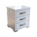 Comodino per camera da letto in legno con 3 cassetti 50x40x60 cm - bianco - stile moderno