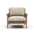 Poltrona da giardino legno con seduta imbottita 68x66x78 cm - beige - stile moderno per esterni