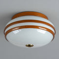 Lampada da soffitto in legno 34x34x15 cm - marrone - bianco - illuminazione per soggiorno - design classico