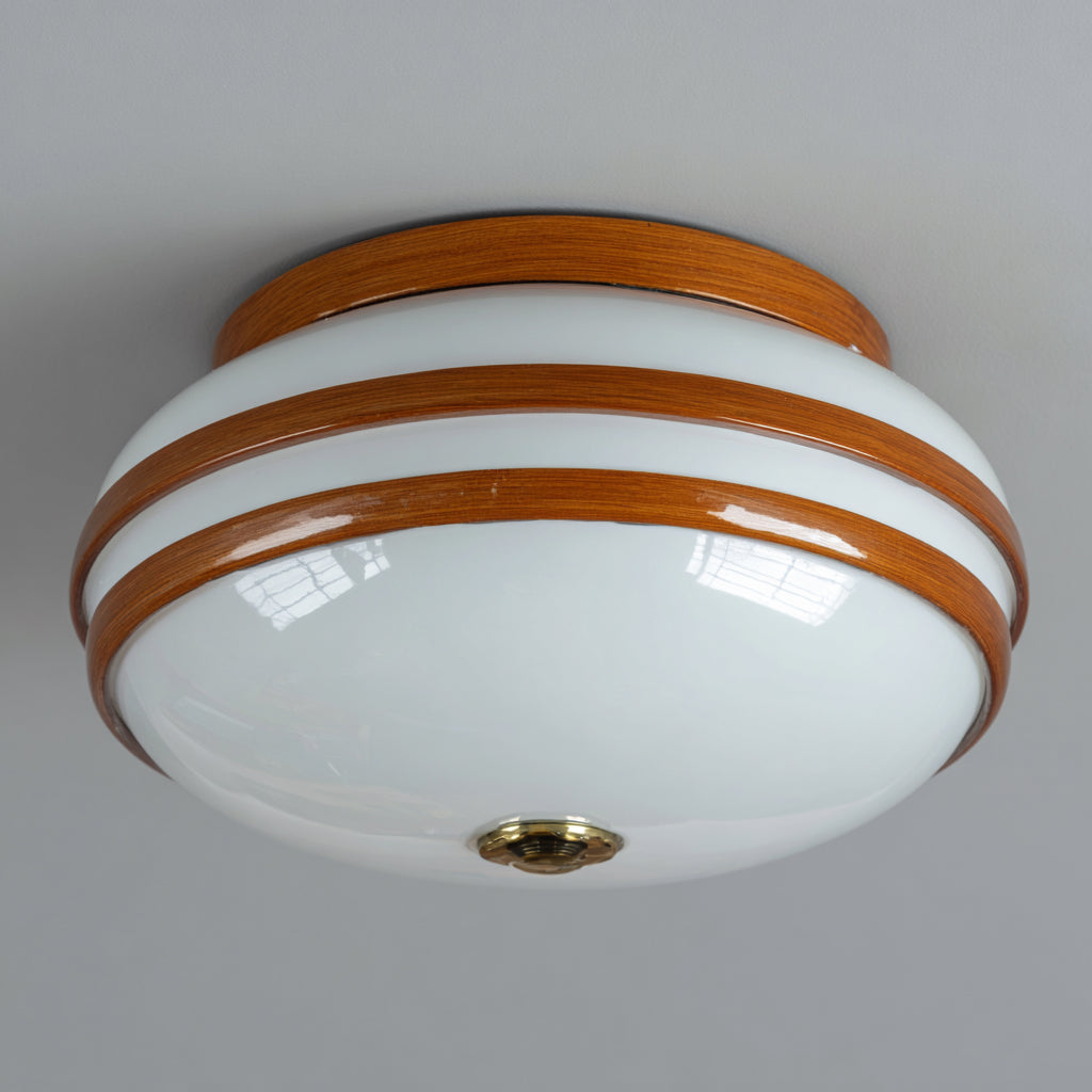 Lampada da soffitto in legno 34x34x15 cm - marrone - bianco - illuminazione per soggiorno - design classico