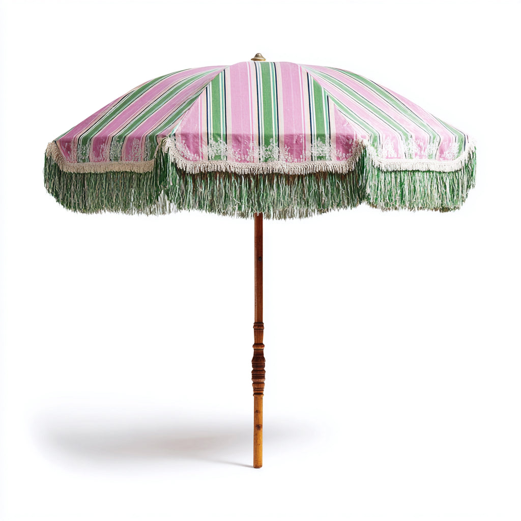 Ombrelloni da giardino con palo centrale in legno e poliestere 300x300x250 cm - rosa verde - stile moderno adatto per esterni