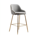 Sgabello da bar in tessuto e metallo 48x50x96 cm - grigio - design moderno per ristorante