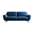 Divano lineare imbottito in tessuto 186x92x85 cm - blu - design moderno per soggiorno