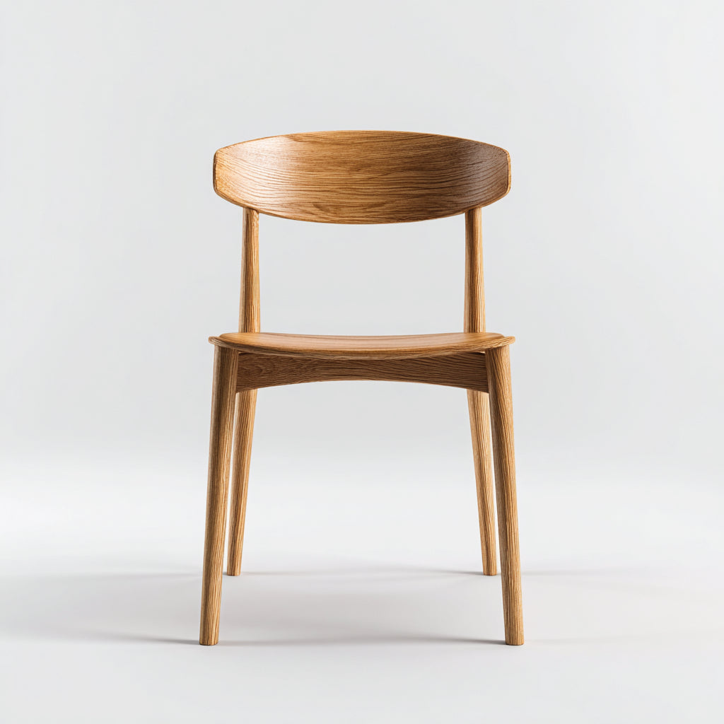 Sedia da pranzo in legno massello 46x52x78 cm - legno naturale - design moderno per sala da pranzo