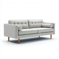 Divano lineare imbottito in tessuto 180x92x86 cm - grigio chiaro - design moderno per soggiorno