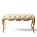 Panca per letto imbottita in tessuto 120x40x48 cm - crema - stile classico adatta alla camera da letto