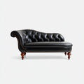 Chaise longue imbottita in pelle 170x72x78 cm - nero - design classico per soggiorno
